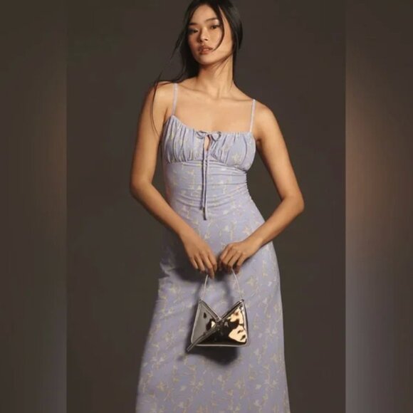 Anthropologie Sleeveless Slip Midi Dress Size Large Baby Doll Fairy Whimsical - Picture 12 of 16